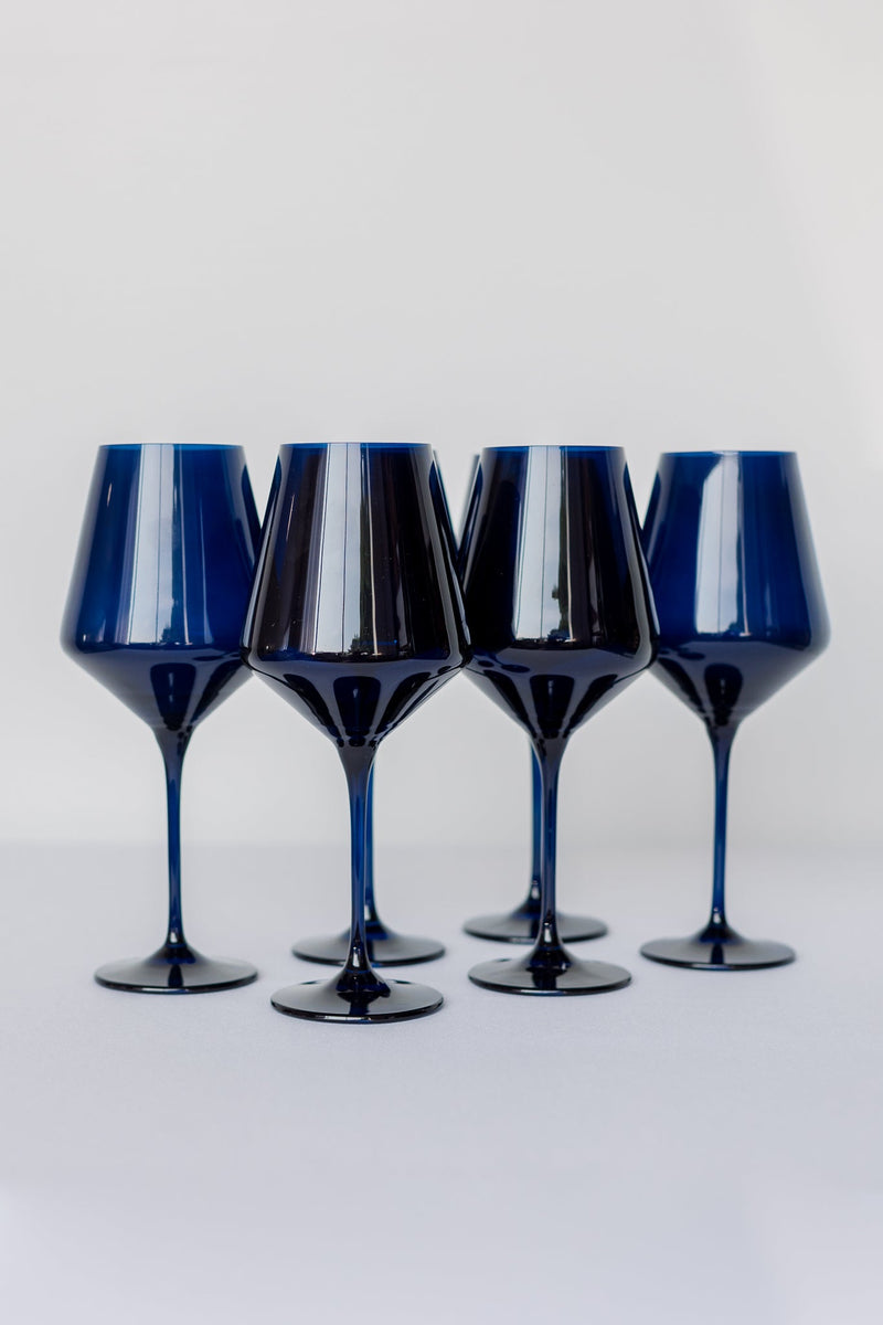 Estelle Colored Wine Stemware (Midnight Blue)