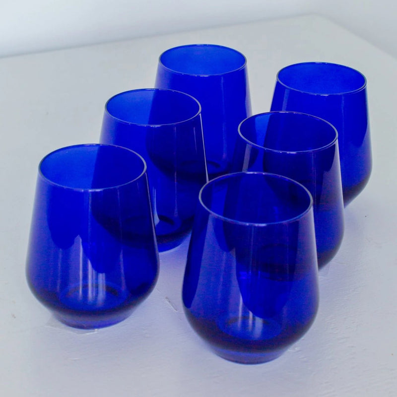 Estelle Colored Wine Stemless Glass (Royal Blue)
