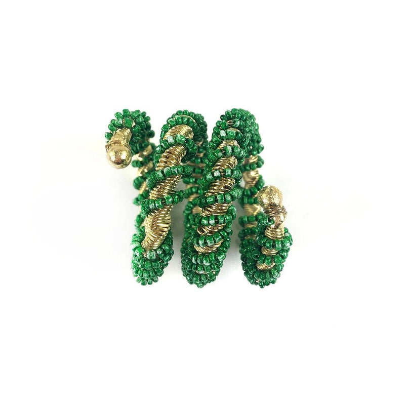 Wrapped Beaded Napkin Rings (Set of 4)