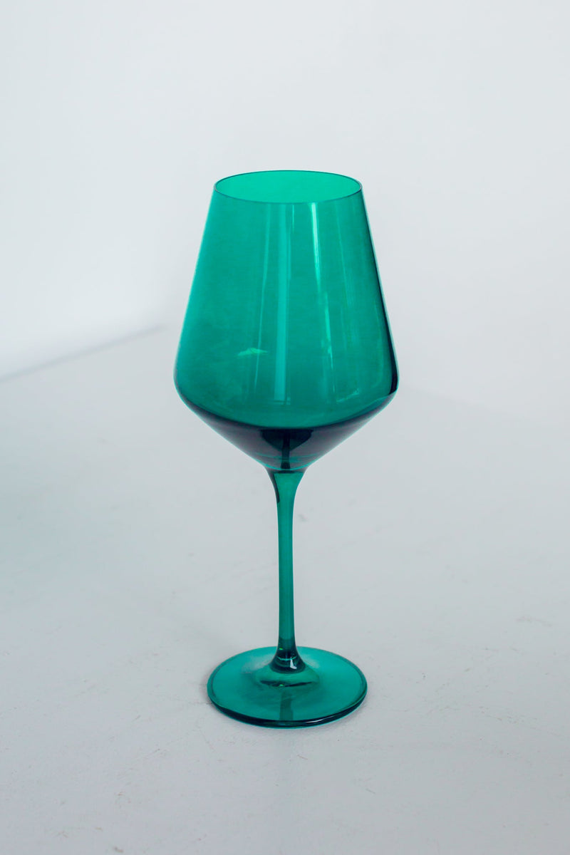 Estelle Colored Wine Stemware (Emerald Green)