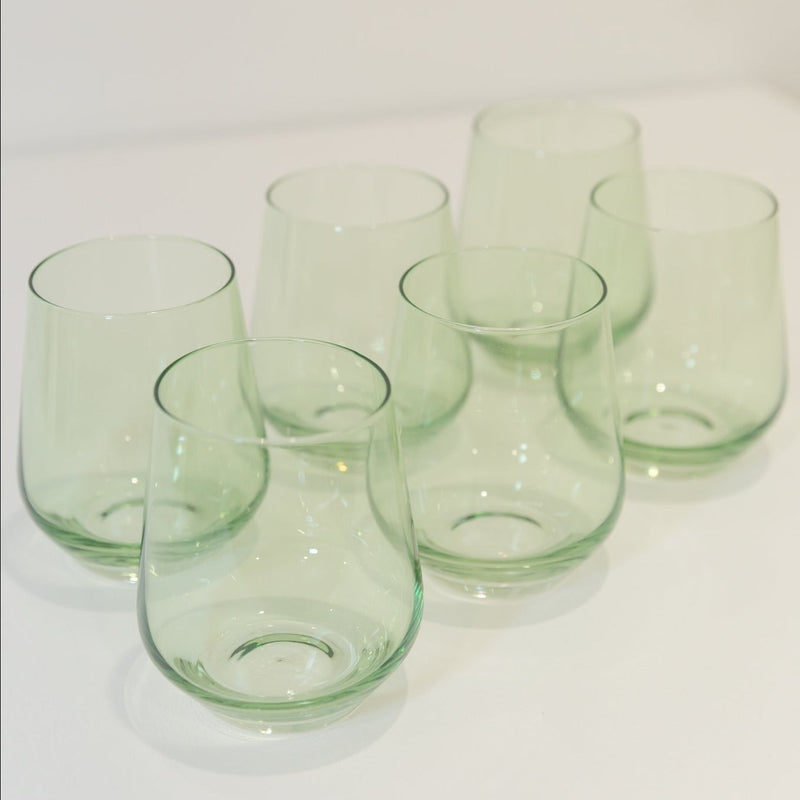 Estelle Colored Wine Stemless Glass (Mint Green)