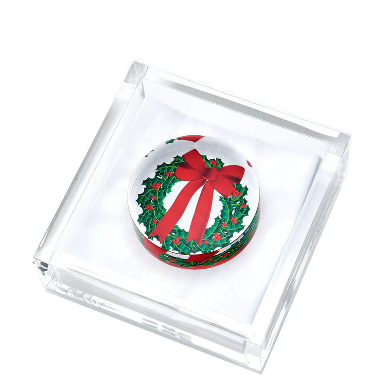 Cocktail Napkin Holders - Holiday Wreath