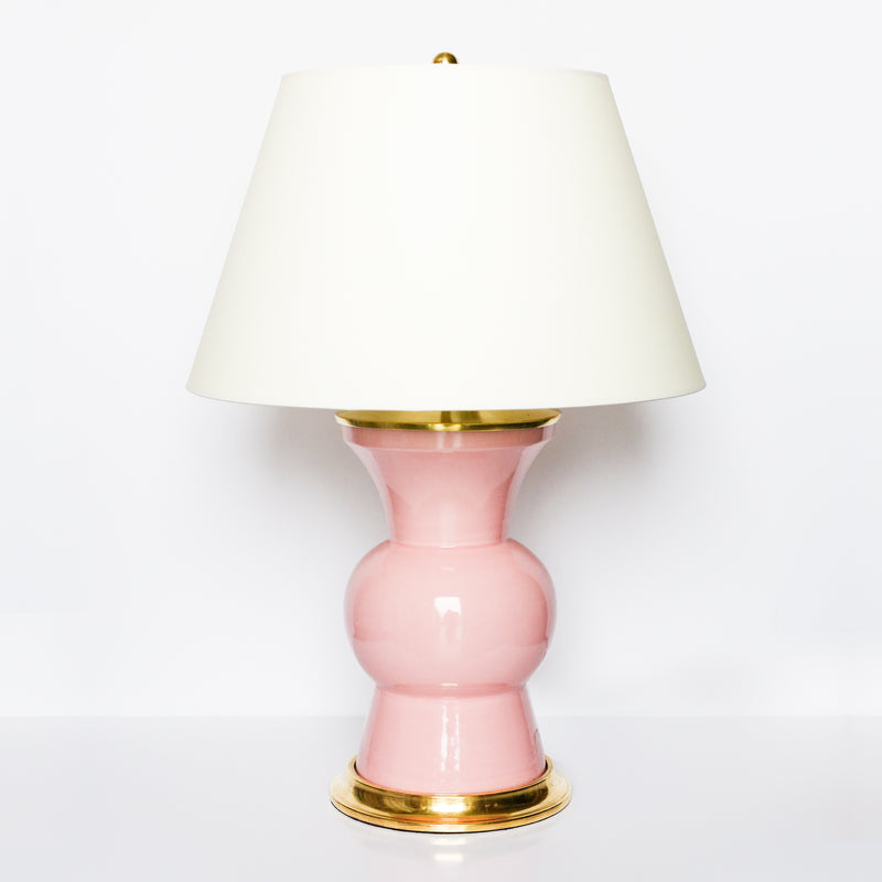 Gregory Lamps in Shell Pink w/ Vellum Paper Shade