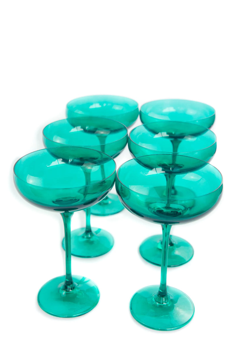 Estelle Colored Champagne Coupe (Emerald Green)