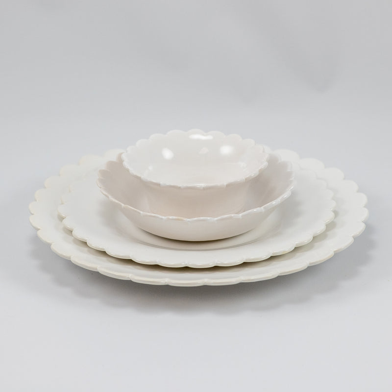 White Scalloped Cereal Bowl