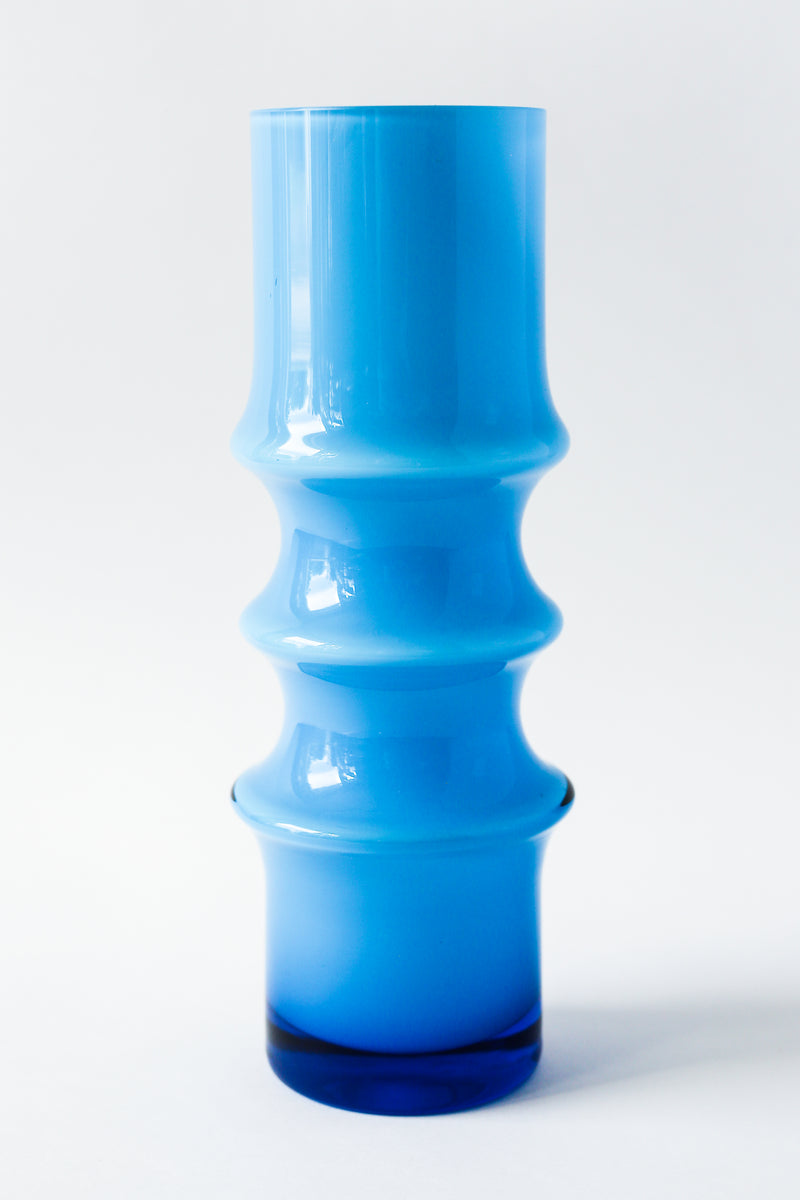 Blue Friedrich Cased Glass Vase - 1960&