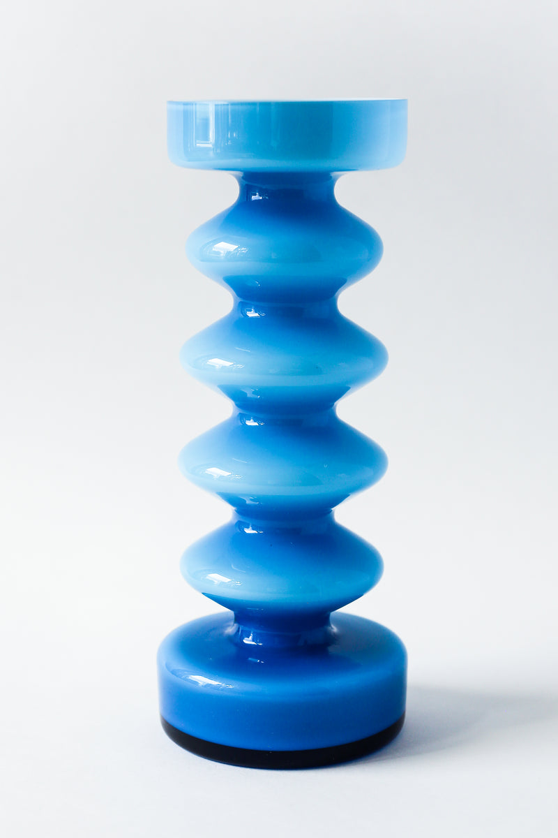 Blue Friedrich Cased Glass Vase - 1960&