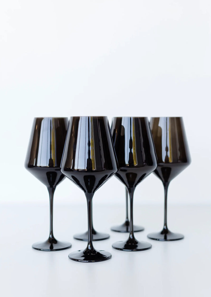 Estelle Colored Wine Stemware (Black)