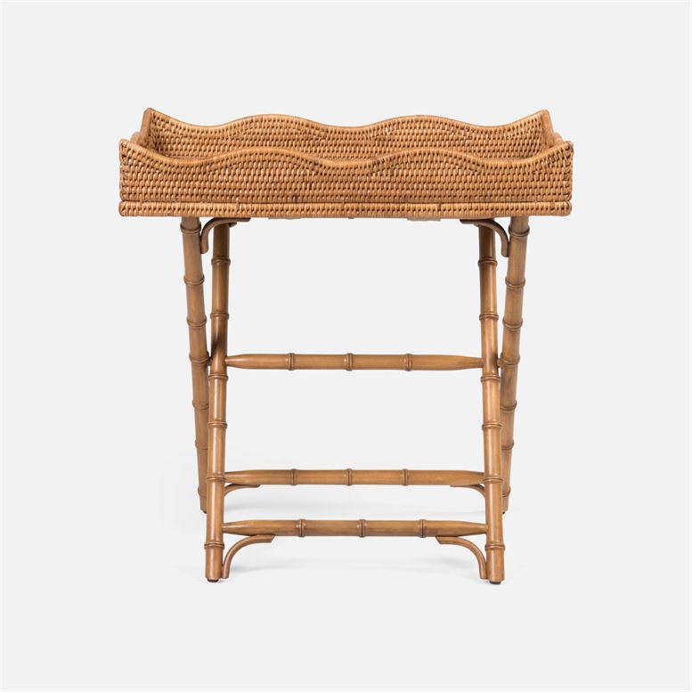 Naoki Natural Woven Rattan Folded Tray Accent Table