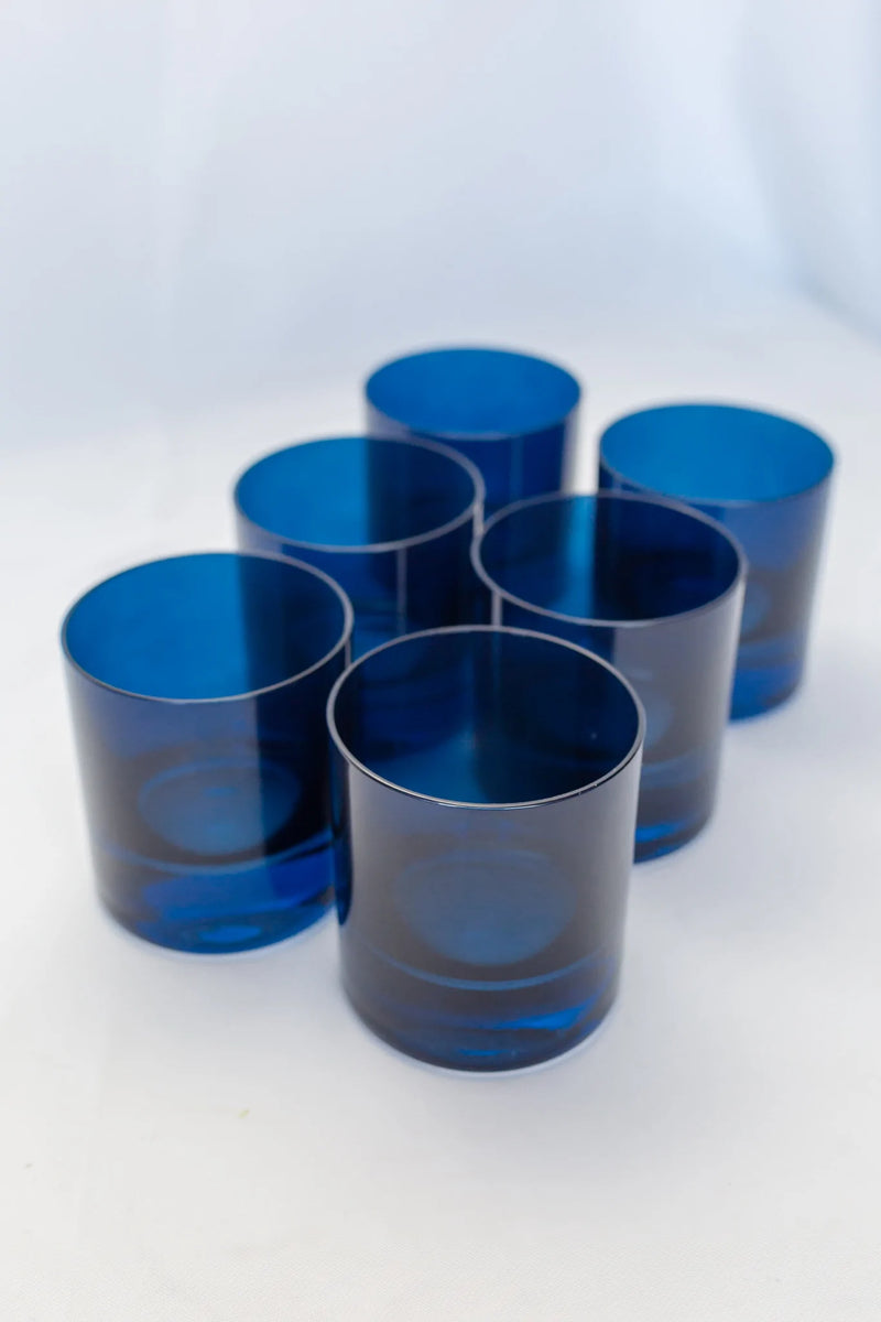 Estelle Colored Rocks Glass (Midnight Blue)