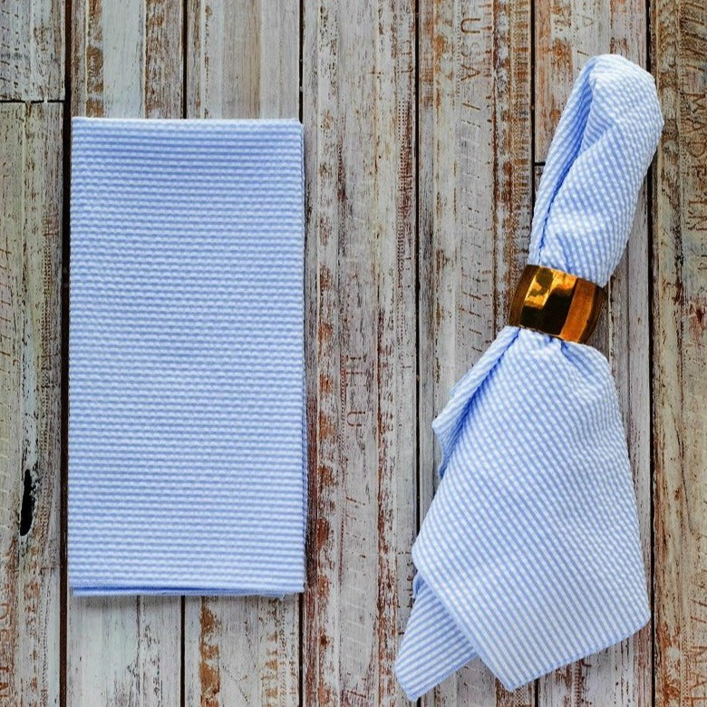 Seersucker Dinner Napkins (Set of 4)