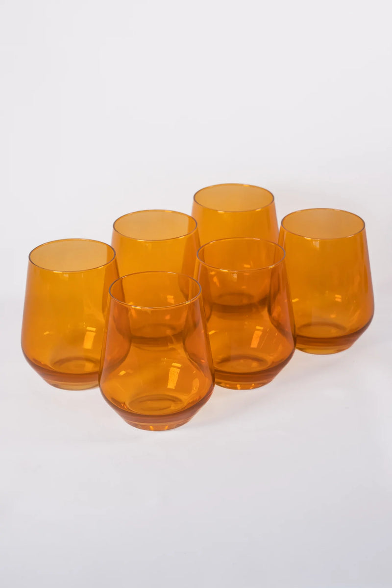 Estelle Colored Wine Stemless Glass (Butterscotch)
