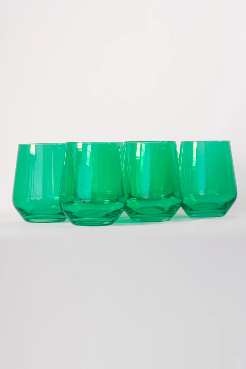 Estelle Colored Wine Stemless Glass (Kelly Green)