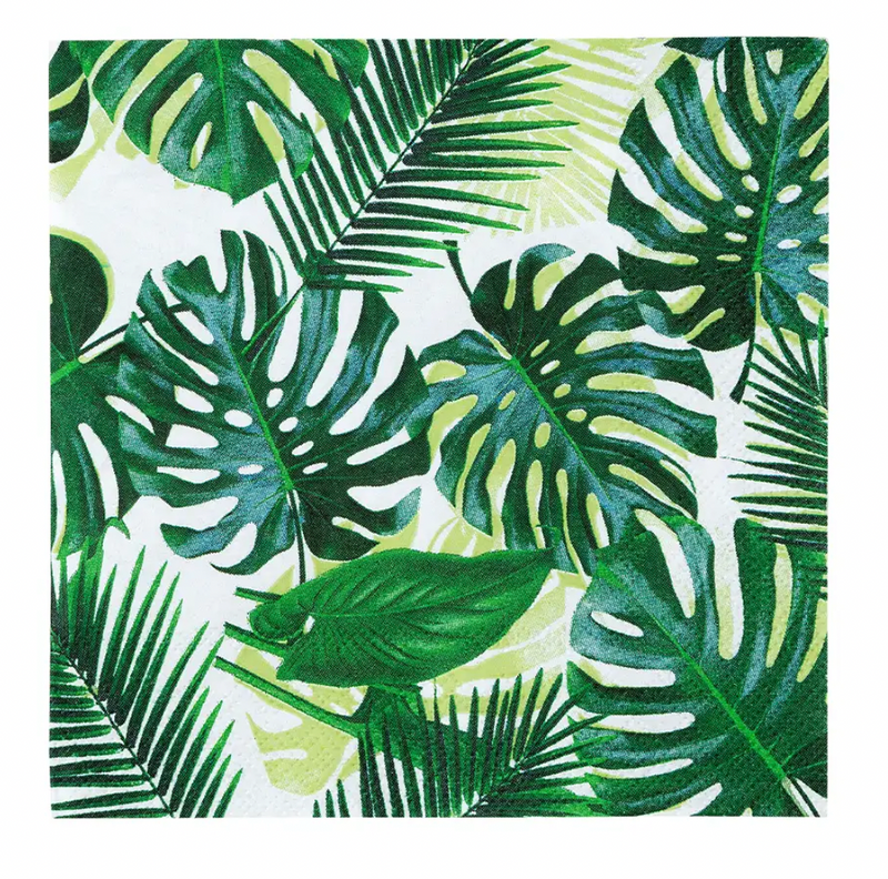 Tropical Fiesta Palm Leaf Cocktail Napkins