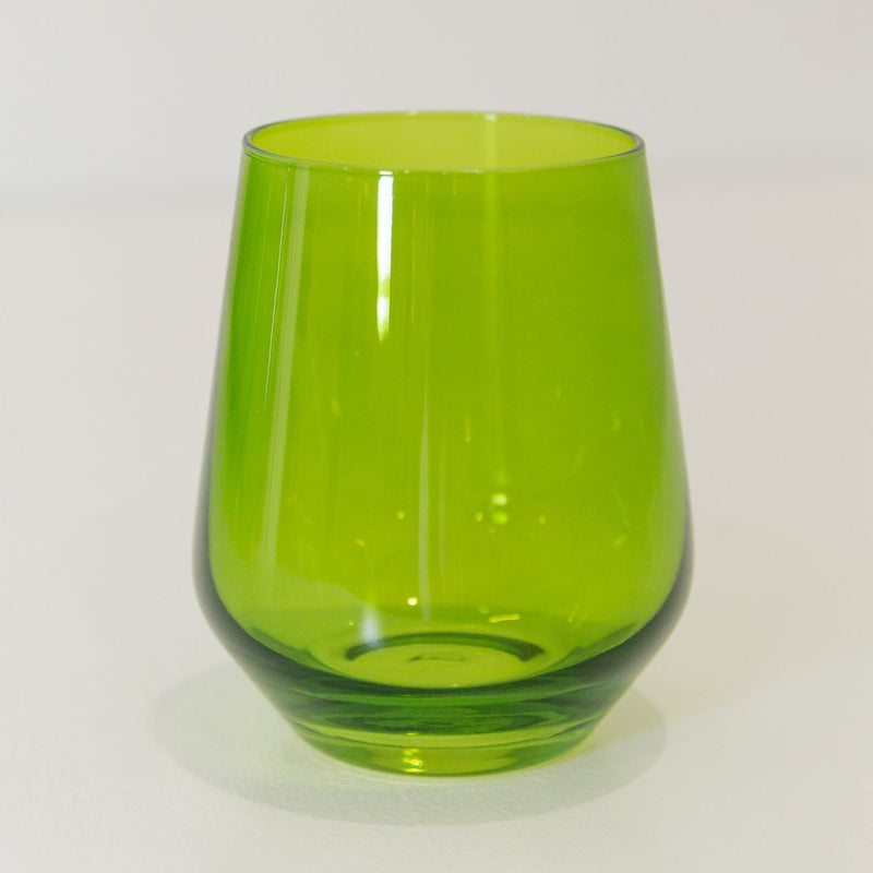 Estelle Colored Wine Stemless Glass (Forest Green)