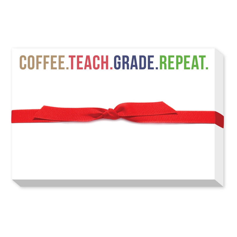Coffee Teach Grade Repeat Pudgy Notepad