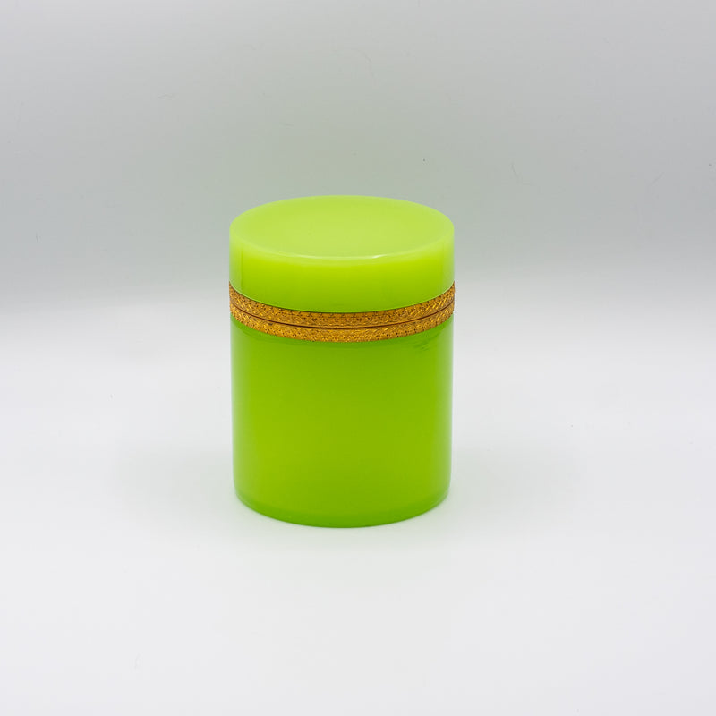 Green Opaline Glass Box w/ Gilt Bronze
