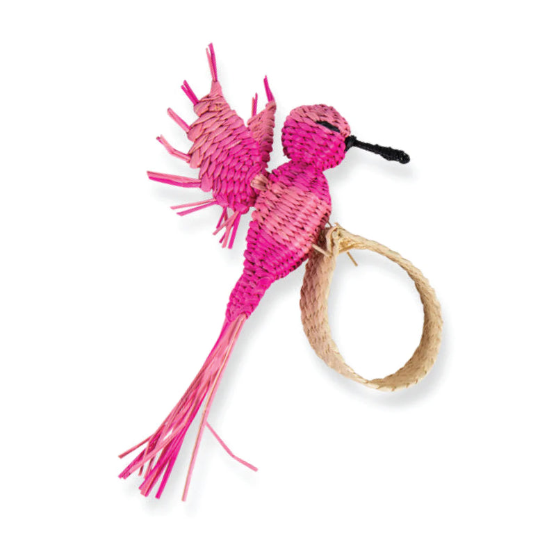 Raffia Napkin Ring- Pink Hummingbrid